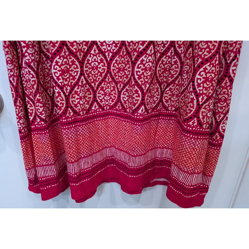 Chico's Travelers Red Bandana Paisley Maxi Skirt Size 3 Wrinkle Resistant XL - Picture 9 of 12